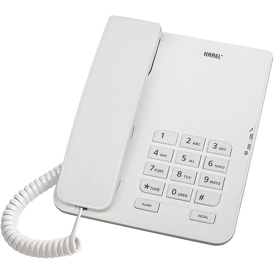 Otel Tipi Telefon Karel TM140 Krem Masa Tipi Kablolu Telefon – P043