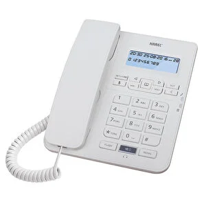 Otel Tipi Telefon Karel TM145 Ekranlı Kablolu Telefon Krem – P044